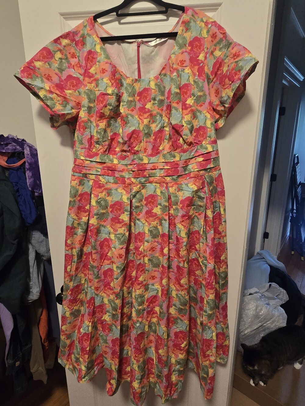 eshakti Floral Midi Dress Size 4X- 28W